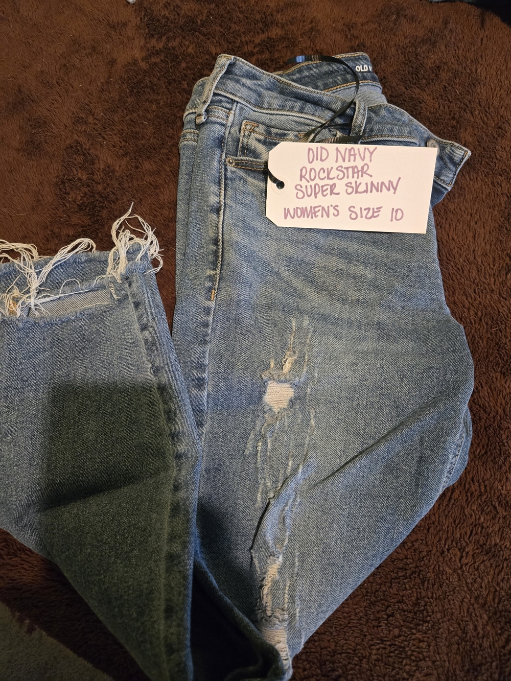 Old Navy Light Blue Distressed Skinny Jeans